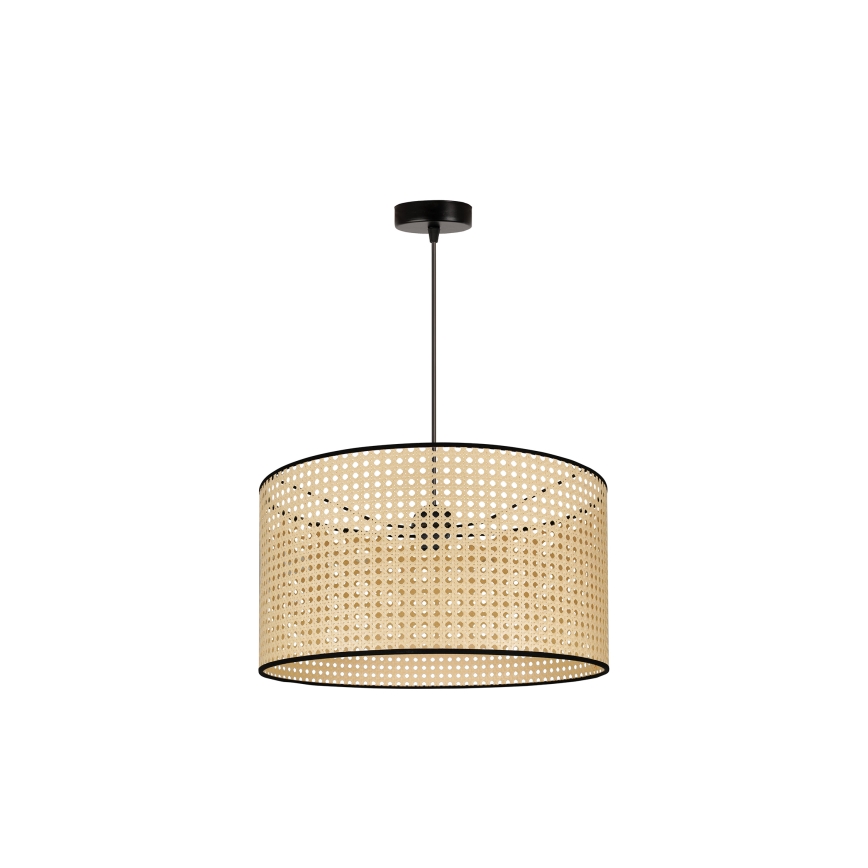 Duolla - Hängeleuchte ROLLER 1xE27/15W/230V d 45 cm Rattan/schwarz