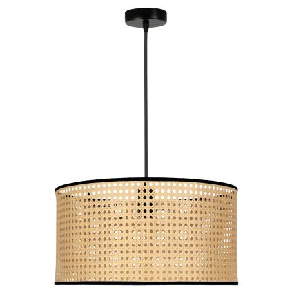 Duolla - Hängeleuchte ROLLER 1xE27/15W/230V d 45 cm Rattan/schwarz