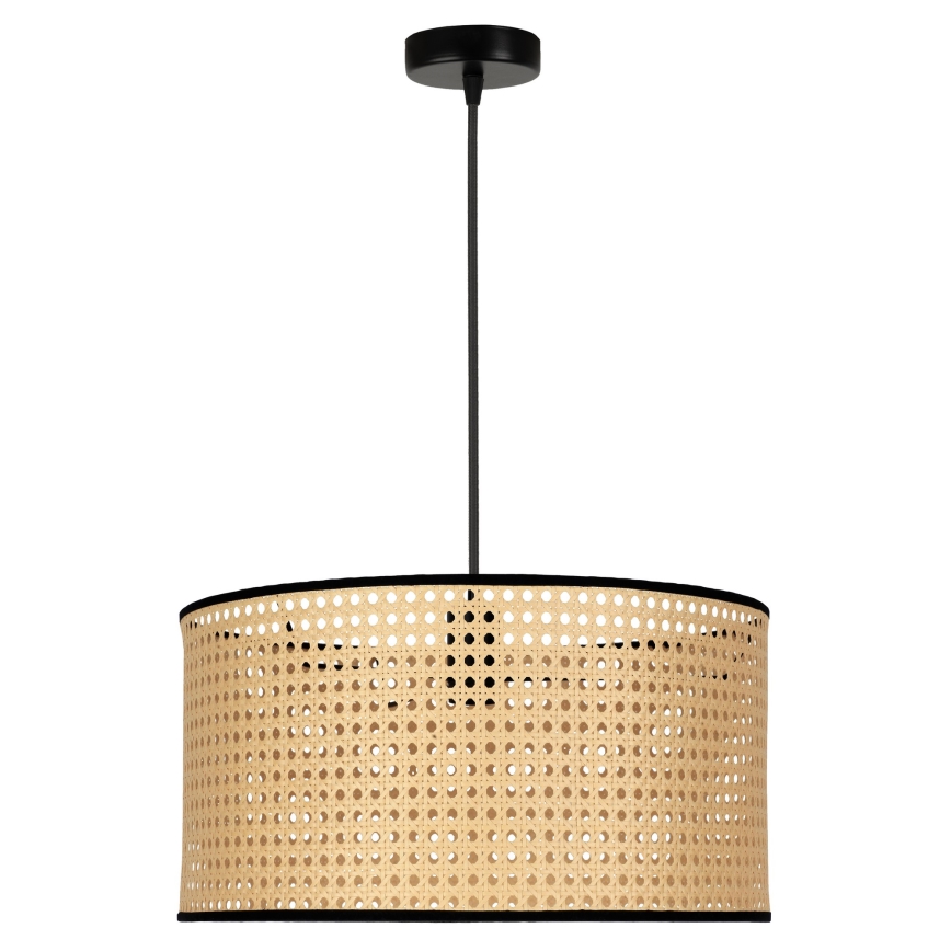 Duolla - Hängeleuchte ROLLER 1xE27/15W/230V d 45 cm Rattan/schwarz