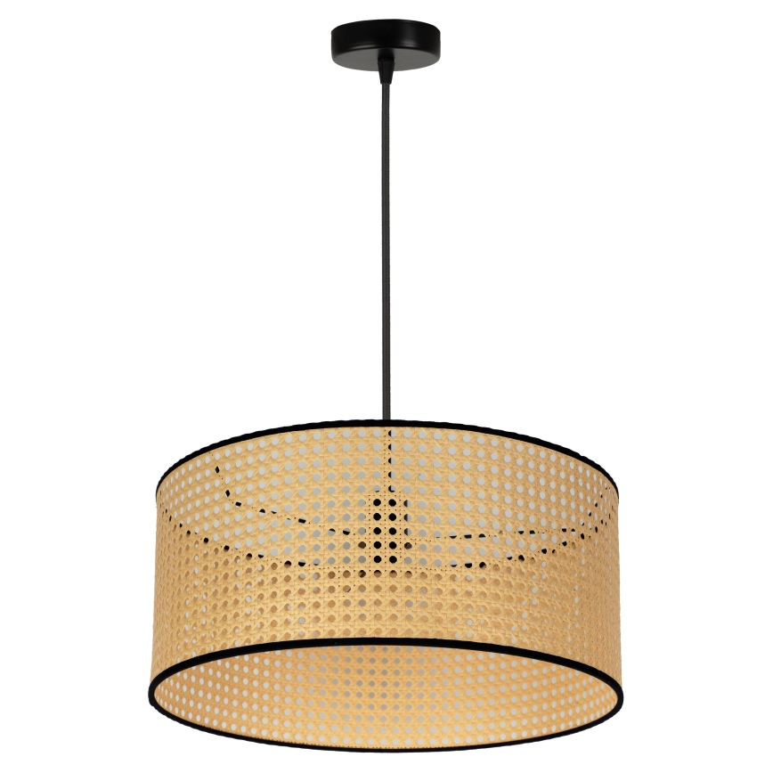 Duolla - Hängeleuchte ROLLER 1xE27/15W/230V d 45 cm Rattan/schwarz