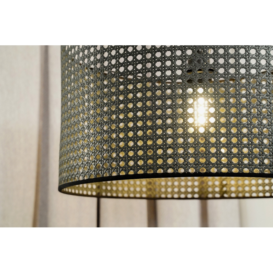 Duolla - Hängeleuchte ROLLER RATTAN 1xE27/15W/230V d 45 cm schwarz