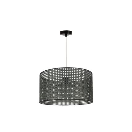 Duolla - Hängeleuchte ROLLER RATTAN 1xE27/15W/230V d 45 cm schwarz