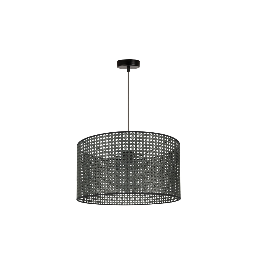 Duolla - Hängeleuchte ROLLER RATTAN 1xE27/15W/230V d 45 cm schwarz