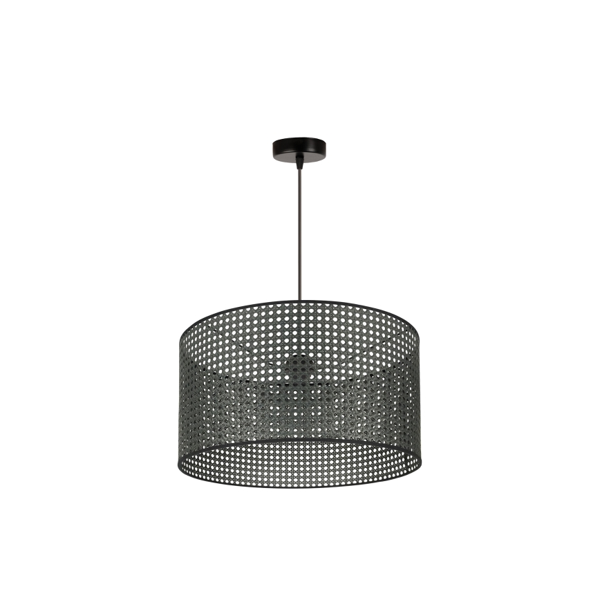 Duolla - Hängeleuchte ROLLER RATTAN 1xE27/15W/230V d 45 cm schwarz