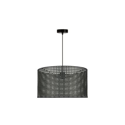 Duolla - Hängeleuchte ROLLER RATTAN 1xE27/15W/230V d 45 cm schwarz