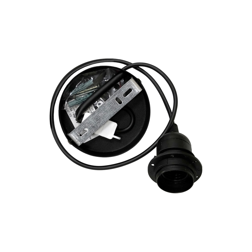 Duolla - Hängeleuchte ROLLER RATTAN 1xE27/15W/230V d 45 cm schwarz