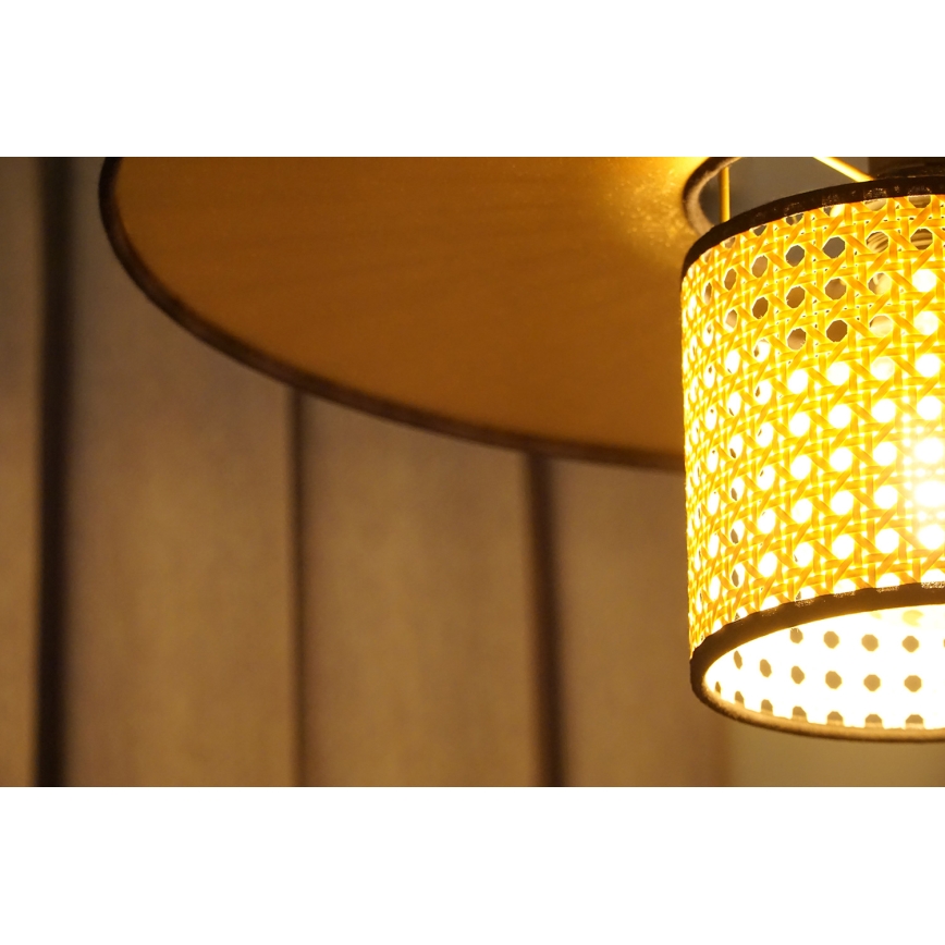 Duolla - Hängeleuchte TOKYO RATTAN 1xE27/15W/230V d 50 cm golden/Rattan