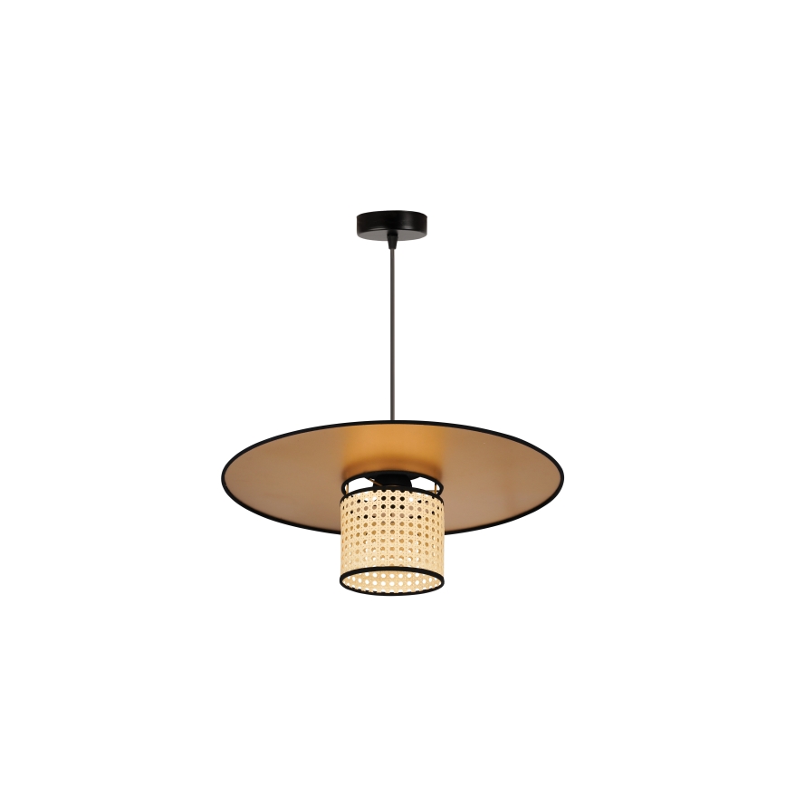 Duolla - Hängeleuchte TOKYO RATTAN 1xE27/15W/230V d 50 cm golden/Rattan