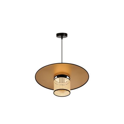 Duolla - Hängeleuchte TOKYO RATTAN 1xE27/15W/230V d 50 cm golden/Rattan