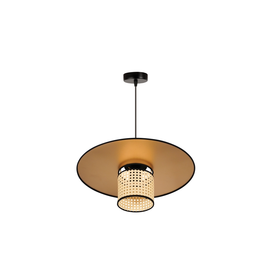 Duolla - Hängeleuchte TOKYO RATTAN 1xE27/15W/230V d 50 cm golden/Rattan