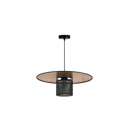 Duolla - Hängeleuchte TOKYO RATTAN 1xE27/15W/230V d 50 cm golden/schwarz