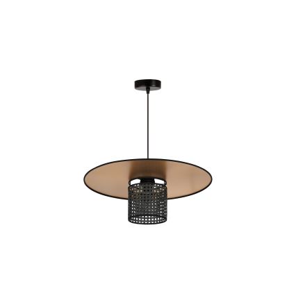 Duolla - Hängeleuchte TOKYO RATTAN 1xE27/15W/230V d 50 cm golden/schwarz