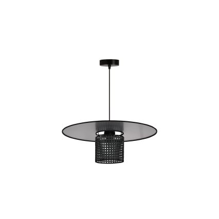 Duolla - Hängeleuchte TOKYO RATTAN 1xE27/15W/230V d 50 cm schwarz/silbern