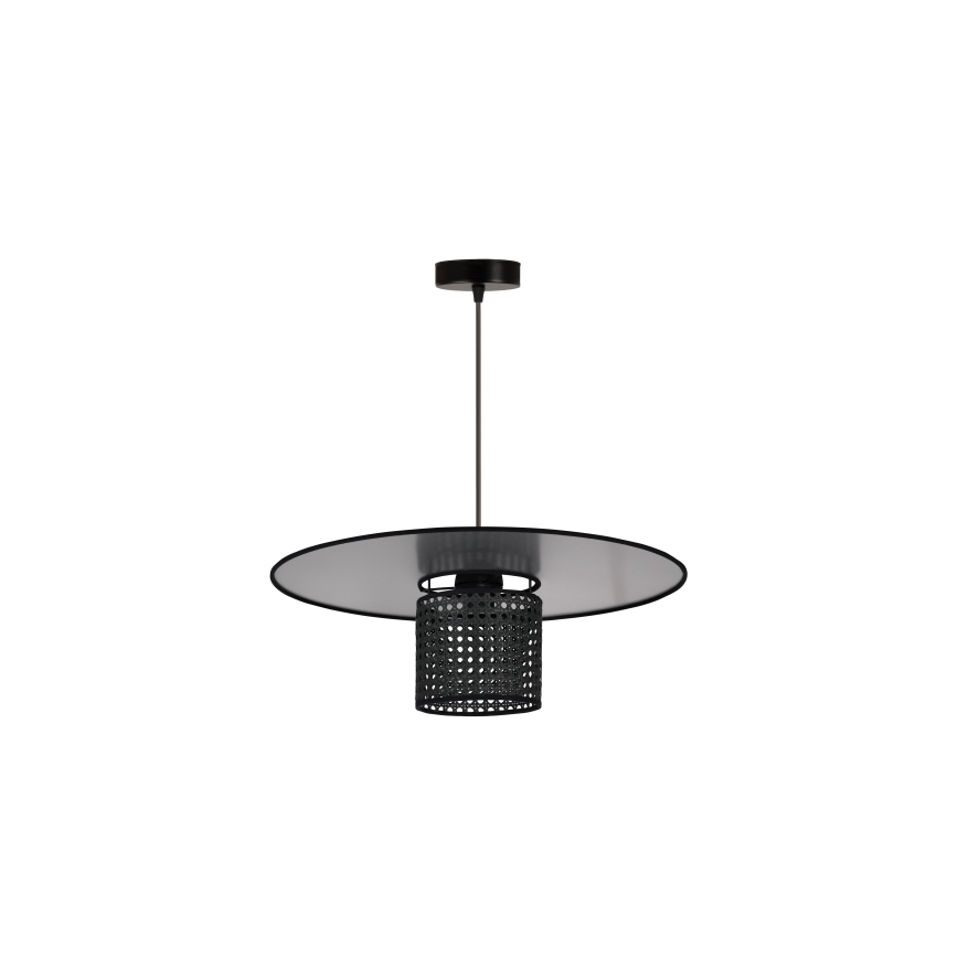 Duolla - Hängeleuchte TOKYO RATTAN 1xE27/15W/230V d 50 cm schwarz/silbern