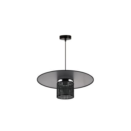 Duolla - Hängeleuchte TOKYO RATTAN 1xE27/15W/230V d 50 cm schwarz/silbern
