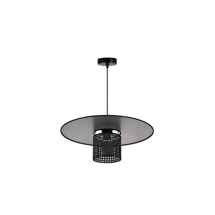 Duolla - Hängeleuchte TOKYO RATTAN 1xE27/15W/230V d 50 cm schwarz/silbern