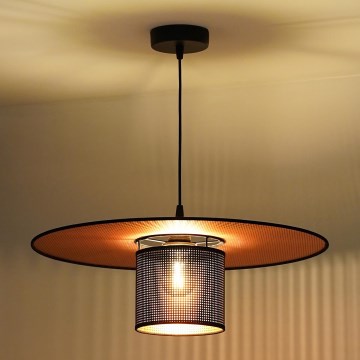 Duolla - Hängeleuchte TOKYO SHINY 1xE27/15W/230V d 50 cm schwarz/kupfern