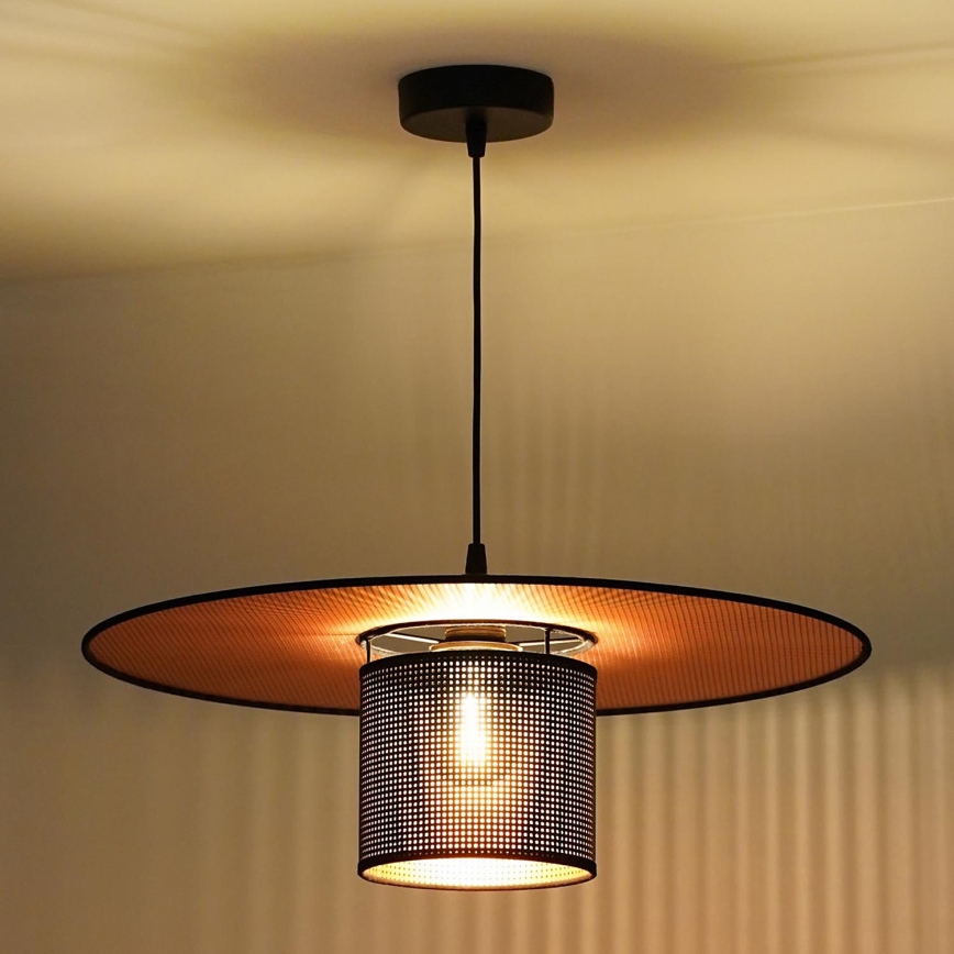 Duolla - Hängeleuchte TOKYO SHINY 1xE27/15W/230V d 50 cm schwarz/kupfern