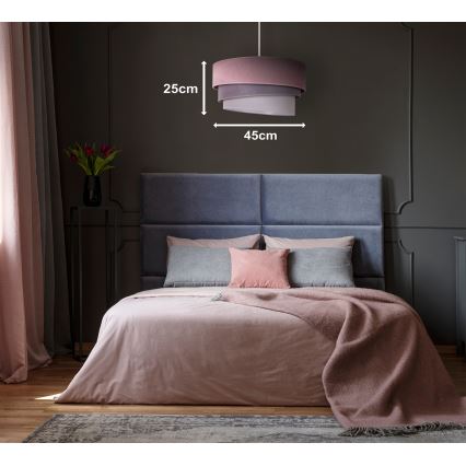 Duolla - Hängeleuchte TRIO 1xE27/15W/230V d 45 cm rosa/grau/weiß