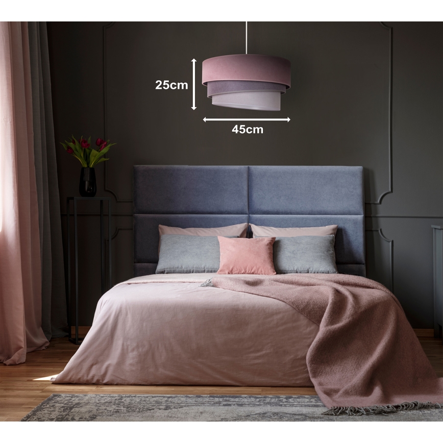 Duolla - Hängeleuchte TRIO 1xE27/15W/230V d 45 cm rosa/grau/weiß