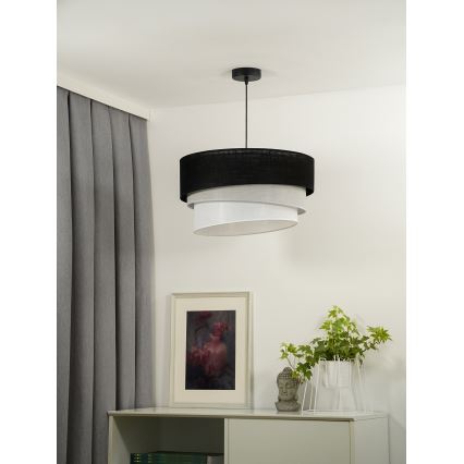 Duolla - Hängeleuchte TRIO 1xE27/15W/230V d 45 cm schwarz/grau/weiß