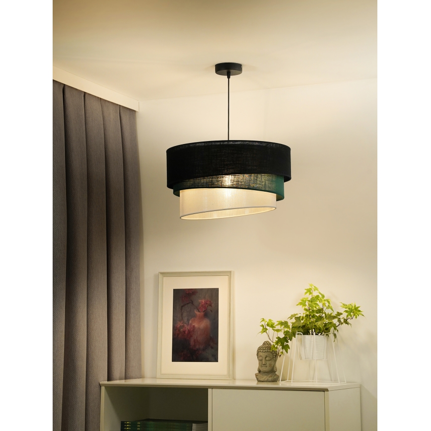 Duolla - Hängeleuchte TRIO 1xE27/15W/230V d 45 cm schwarz/grün/weiß