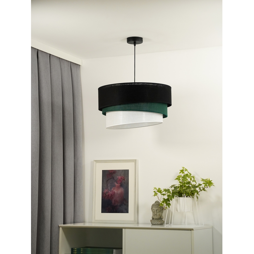Duolla - Hängeleuchte TRIO 1xE27/15W/230V d 45 cm schwarz/grün/weiß