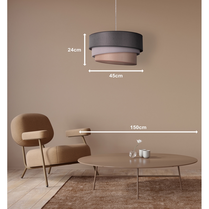 Duolla - Hängeleuchte TRIO 1xE27/40W/230V d 45 cm anthrazit/grau/braun