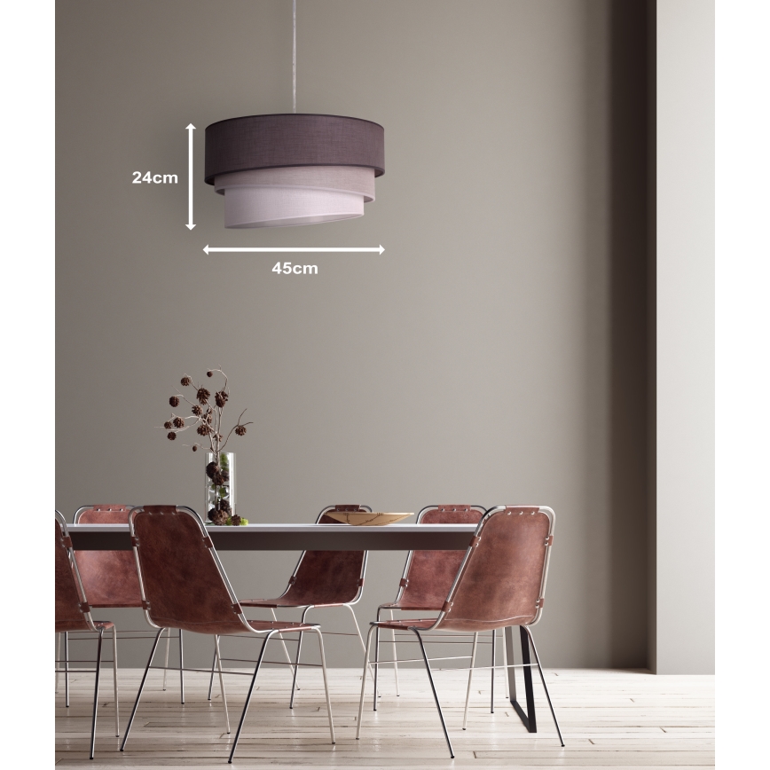 Duolla - Hängeleuchte TRIO 1xE27/40W/230V d 45 cm anthrazit/grau/weiß
