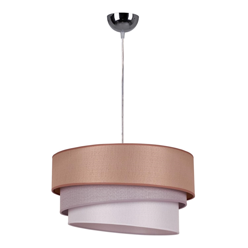 Duolla - Hängeleuchte TRIO 1xE27/40W/230V d 45 cm braun/grau/silbern