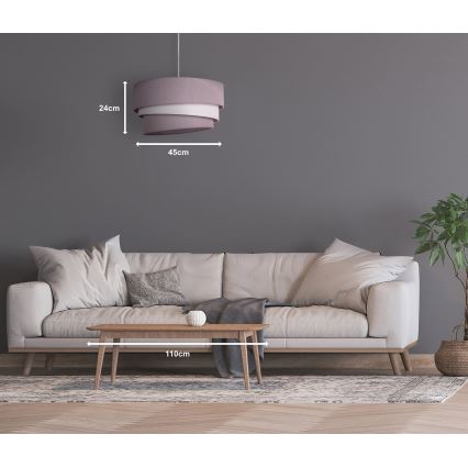 Duolla - Hängeleuchte TRIO 1xE27/40W/230V d 45 cm grau/weiß