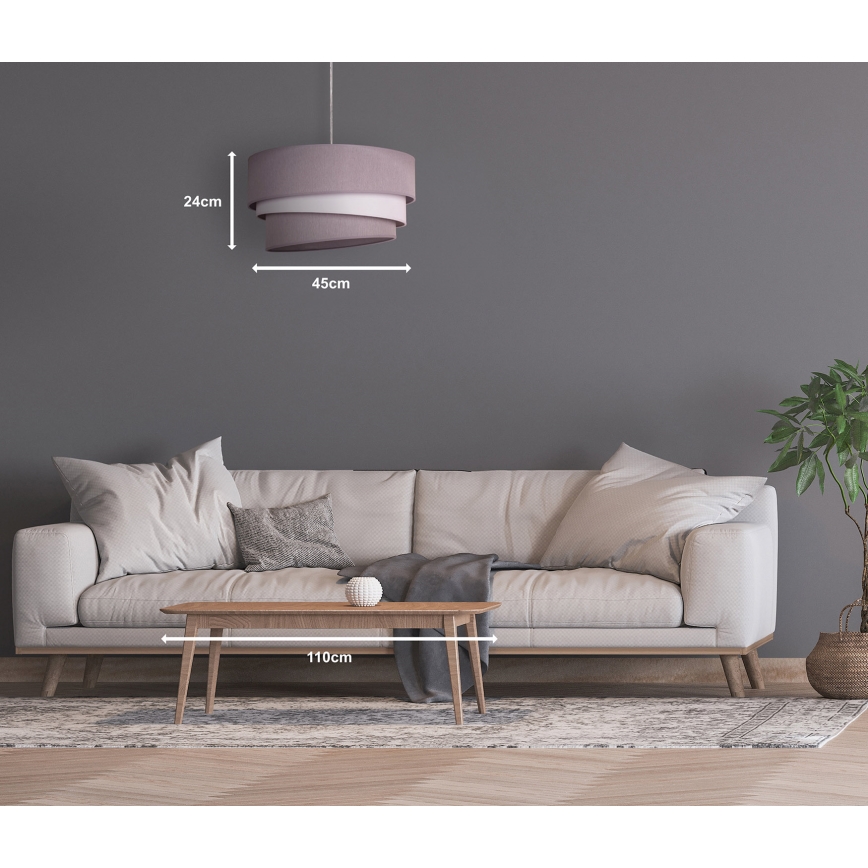 Duolla - Hängeleuchte TRIO 1xE27/40W/230V d 45 cm grau/weiß