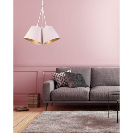 Duolla - Hängeleuchte TWIGGY 3xE27/40W/230V d 60 cm weiß