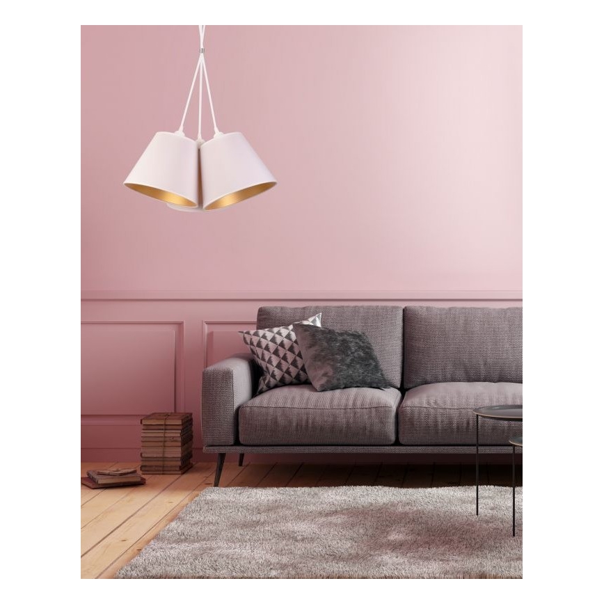 Duolla - Hängeleuchte TWIGGY 3xE27/40W/230V d 60 cm weiß