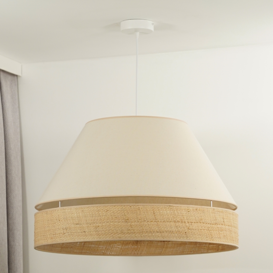 Duolla - Hängeleuchte YUTE AVIGNON 1xE27/15W/230V d 60 cm cremefarben/beige