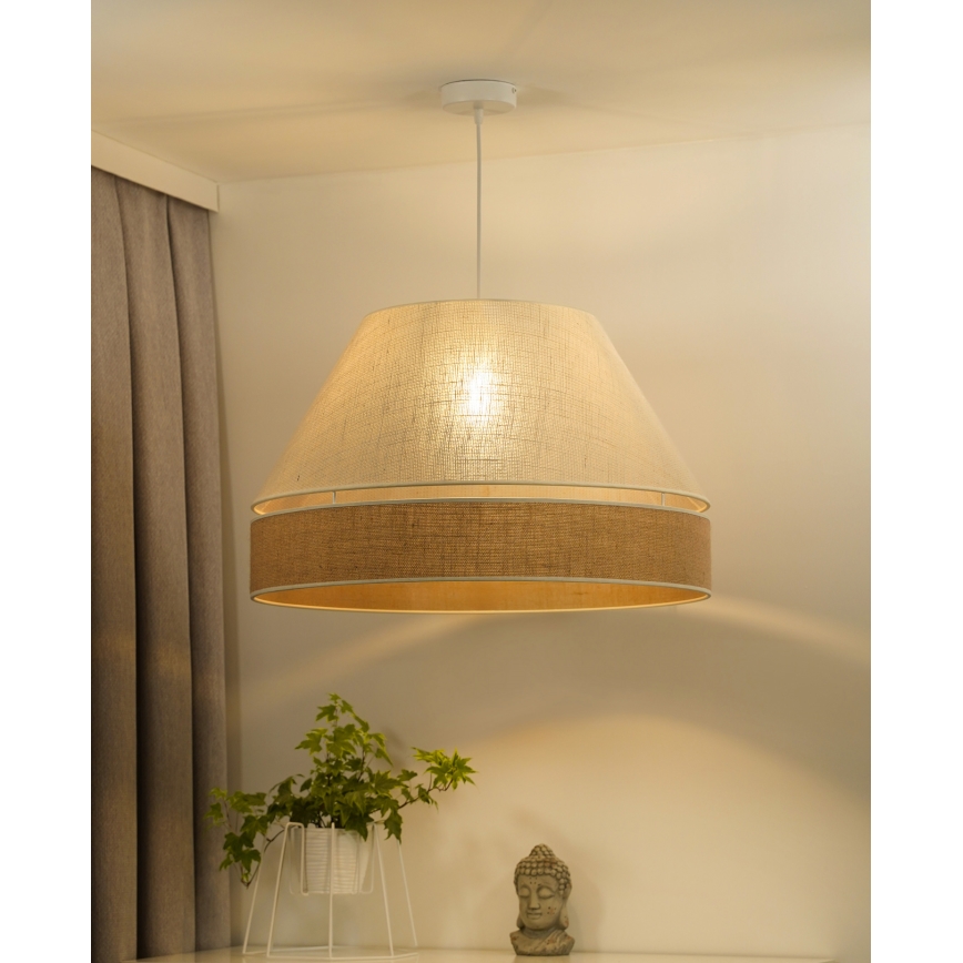 Duolla - Hängeleuchte YUTE AVIGNON 1xE27/15W/230V d 60 cm grau/braun