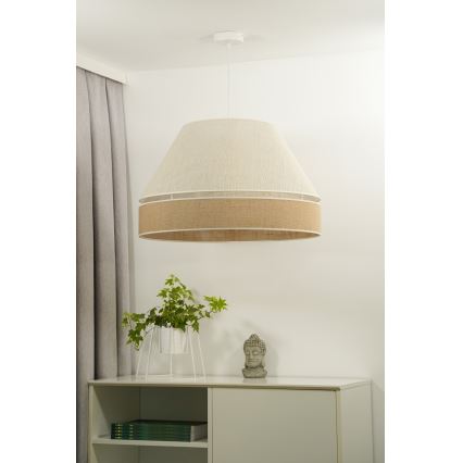 Duolla - Hängeleuchte YUTE AVIGNON 1xE27/15W/230V d 60 cm grau/braun