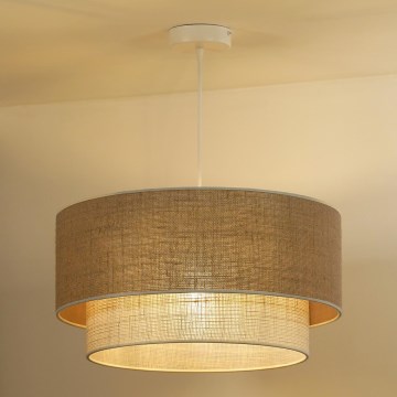Duolla - Hängeleuchte YUTE BOHO 1xE27/15W/230V d 45 cm braun/cremefarben