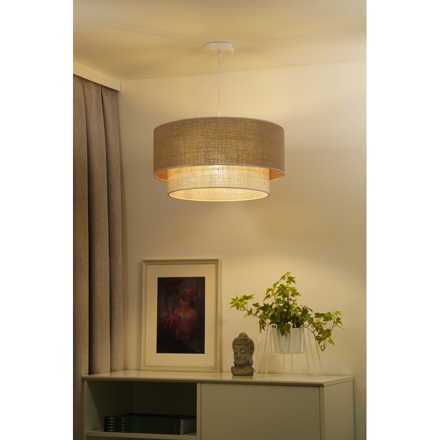 Duolla - Hängeleuchte YUTE BOHO 1xE27/15W/230V d 45 cm braun/cremefarben