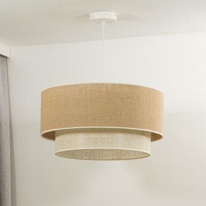 Duolla - Hängeleuchte YUTE BOHO 1xE27/15W/230V d 45 cm braun/cremefarben