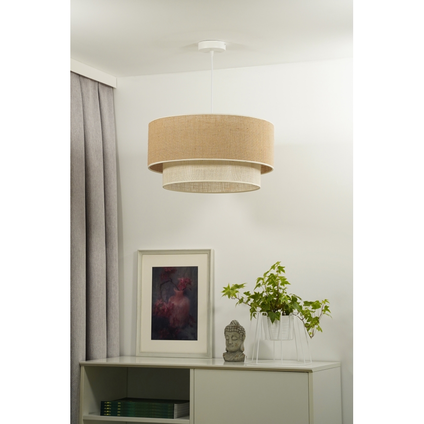 Duolla - Hängeleuchte YUTE BOHO 1xE27/15W/230V d 45 cm braun/cremefarben