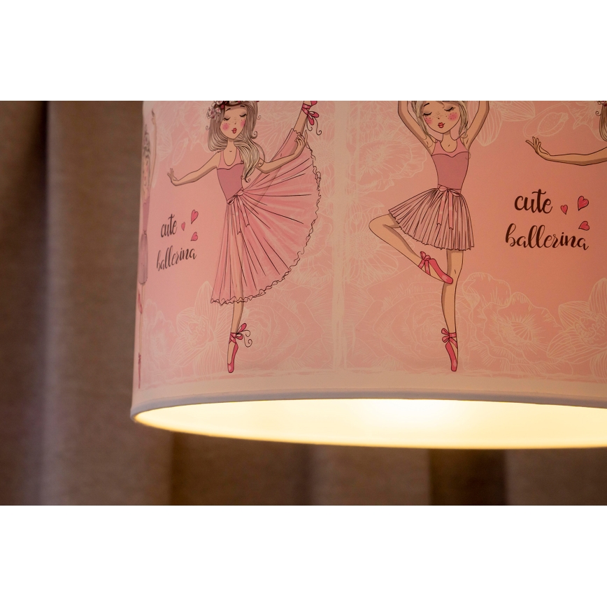 Duolla - Kinder-Hängeleuchte PRINT M 1xE27/40W/230V d 35 cm Ballerinas