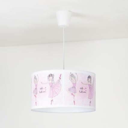 Duolla - Kinder-Hängeleuchte PRINT M 1xE27/40W/230V d 35 cm Ballerinas