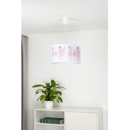 Duolla - Kinder-Hängeleuchte PRINT M 1xE27/40W/230V d 35 cm Ballerinas