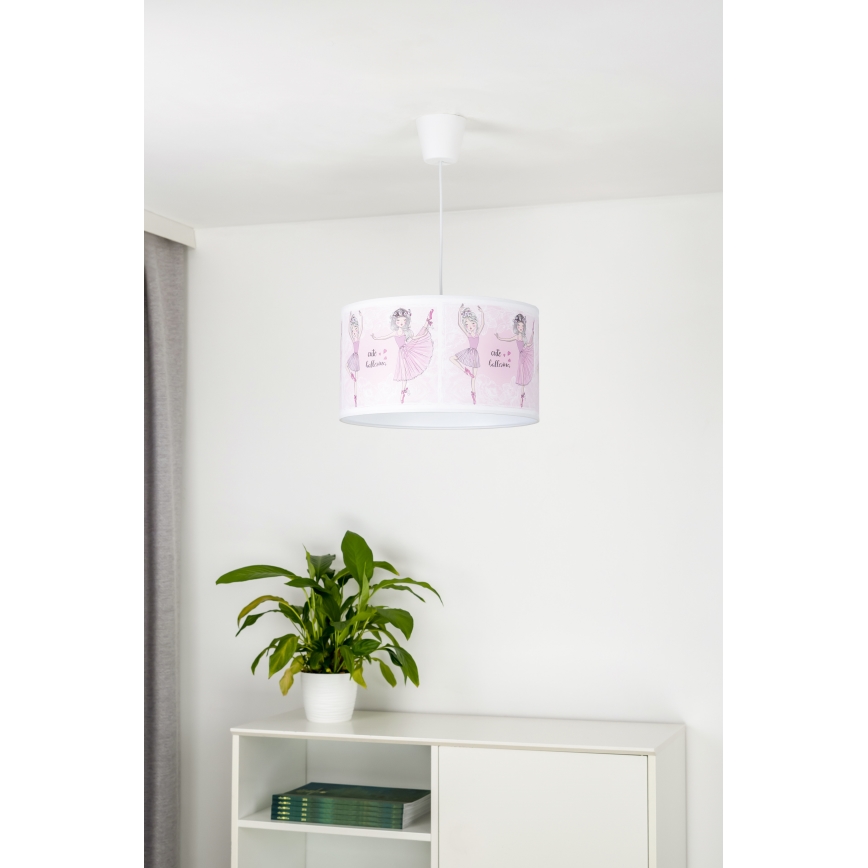 Duolla - Kinder-Hängeleuchte PRINT M 1xE27/40W/230V d 35 cm Ballerinas