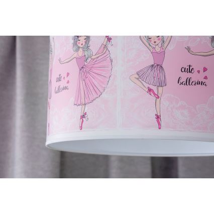 Duolla - Kinder-Hängeleuchte PRINT M 1xE27/40W/230V d 35 cm Ballerinas