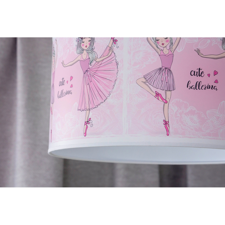 Duolla - Kinder-Hängeleuchte PRINT M 1xE27/40W/230V d 35 cm Ballerinas