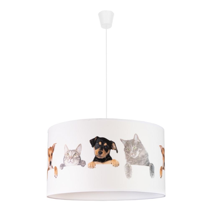 Duolla - Kinder-Hängeleuchte PRINT M 1xE27/40W/230V d 35 cm Tiere
