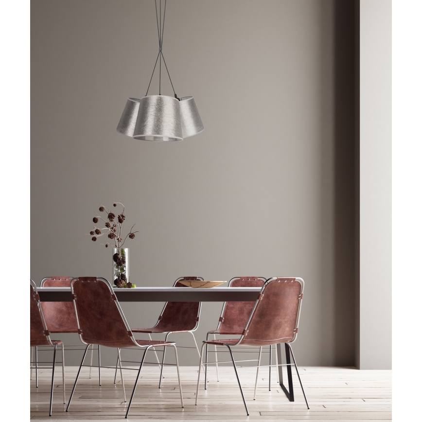 Duolla - Kronleuchter an Schnur ROSSA 3xE27/40W/230V silber
