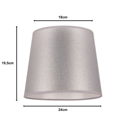 Duolla - Lampenschirm für Tischlampe CLASSIC M E27 Ø 24 cm silber